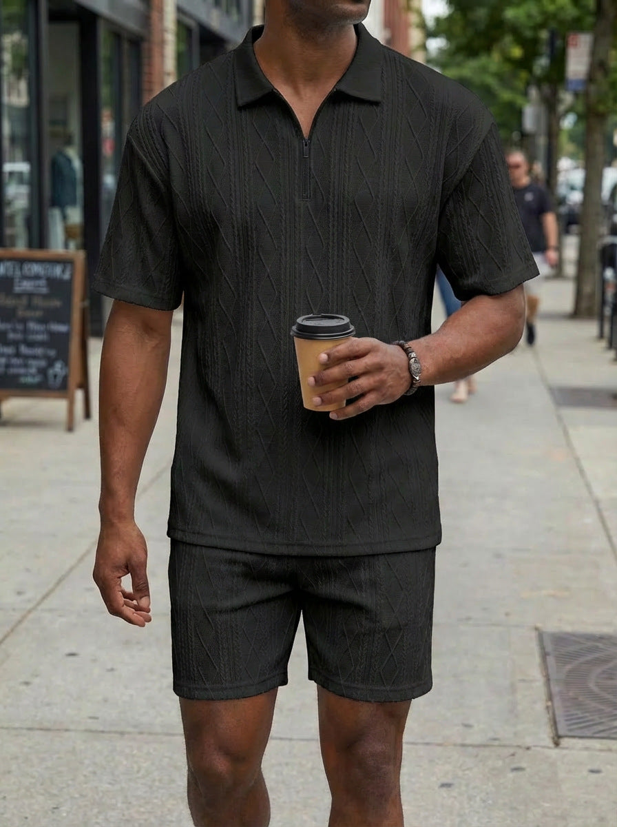 Men's Polo Shirt Casual Short-sleeved Shorts Sports Suit