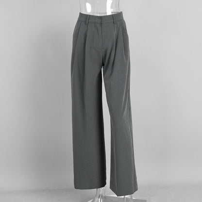 Draping Wide-leg Trousers Loose Suit Pants Straight