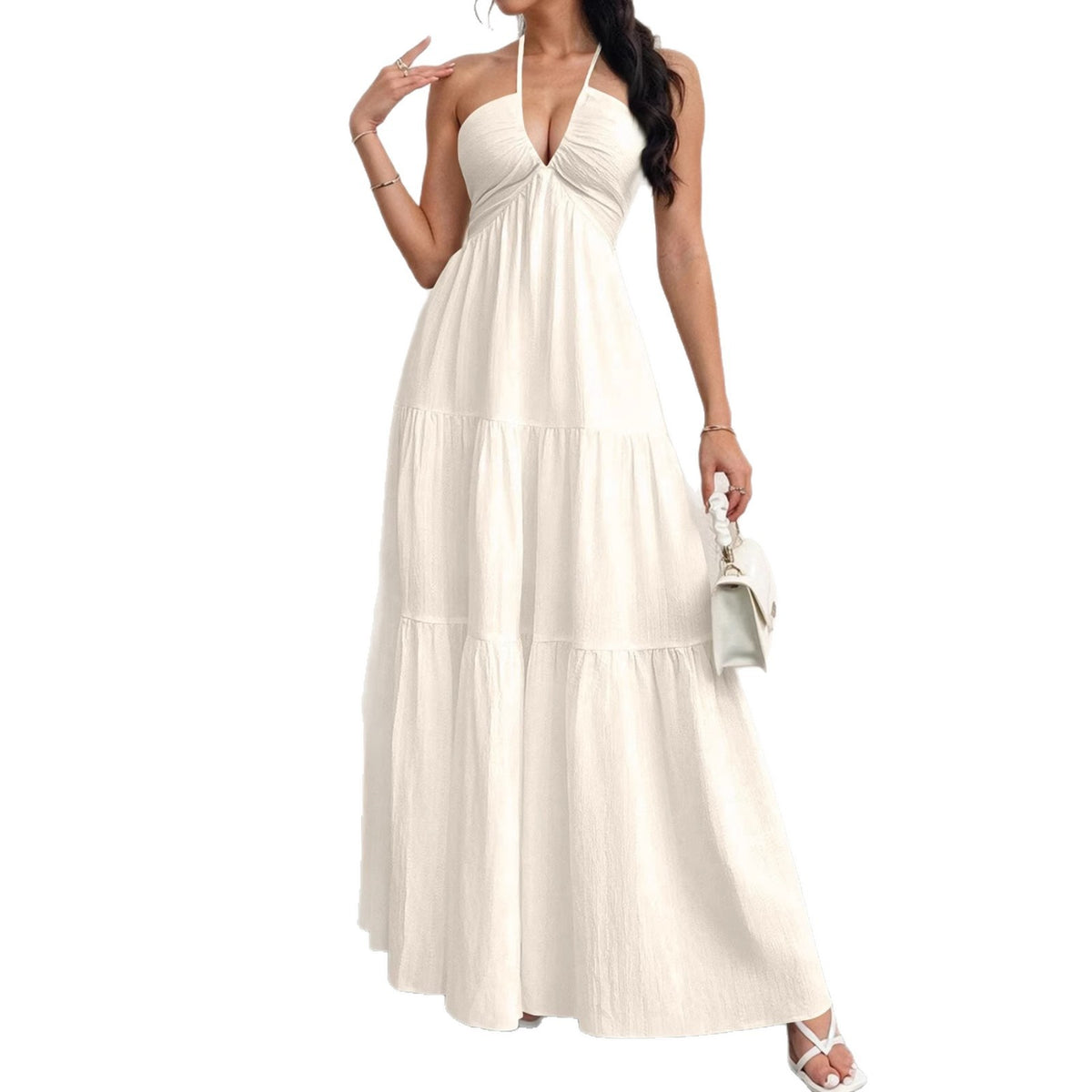 Womens Backless Halterneck Dress