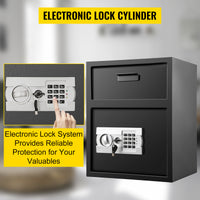 VEVOR Digital Depository Safe 1.7 Cubic Feet Made Of Carbon Steel Electronic Code Lock Depository Safe With Deposit Slot With Two Emergency Keys Depository Box For Home Hotel Restaurant And Office