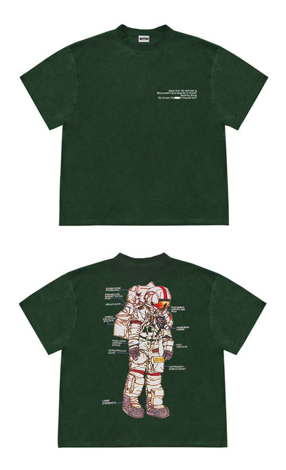 Retro High-street Heavyweight Washed-and-distressed Loose-fit T-shirt