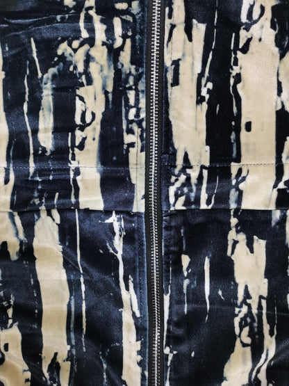 Women's Long Casual Printed Zipper Trench Coat