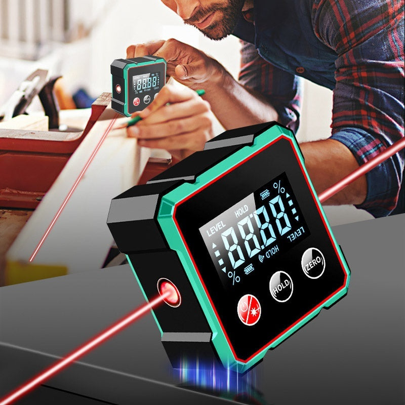 Magnetic Digital Angle Finder With Electronic Laser Gauge Protractor Inclinometer Level Magnets Level Ruler Angle Slope