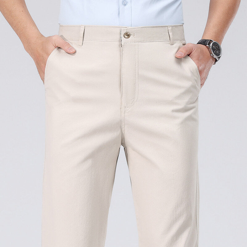 Men's Long PantsCotton Dress Trousers Loose Straight Leg