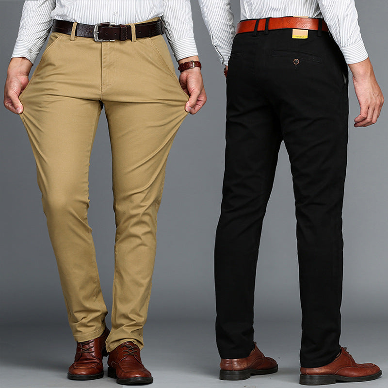 Elastic Mens Casual Pants For Fall And Winter