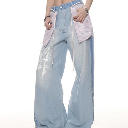 American Retro Washed Worn Jeans Women