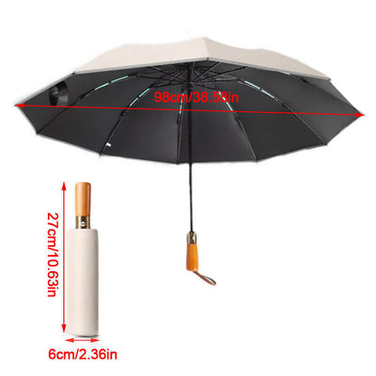 Portable Strong Frame Umbrella Windproof Automatic Open Folding Compact 20Rods