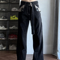Mens American-style High-street Jeans Loose-fit Slimming Straight-leg Design