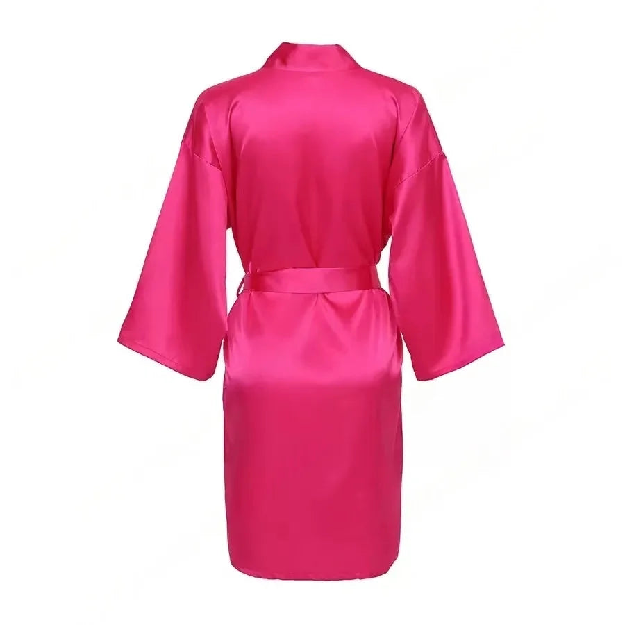 Custom Satin Wedding Bridesmaid Kimono Dressing Gown Bridesmaid Robes Soft Satin & Personalized Wedding/Bachelorette Party Robes