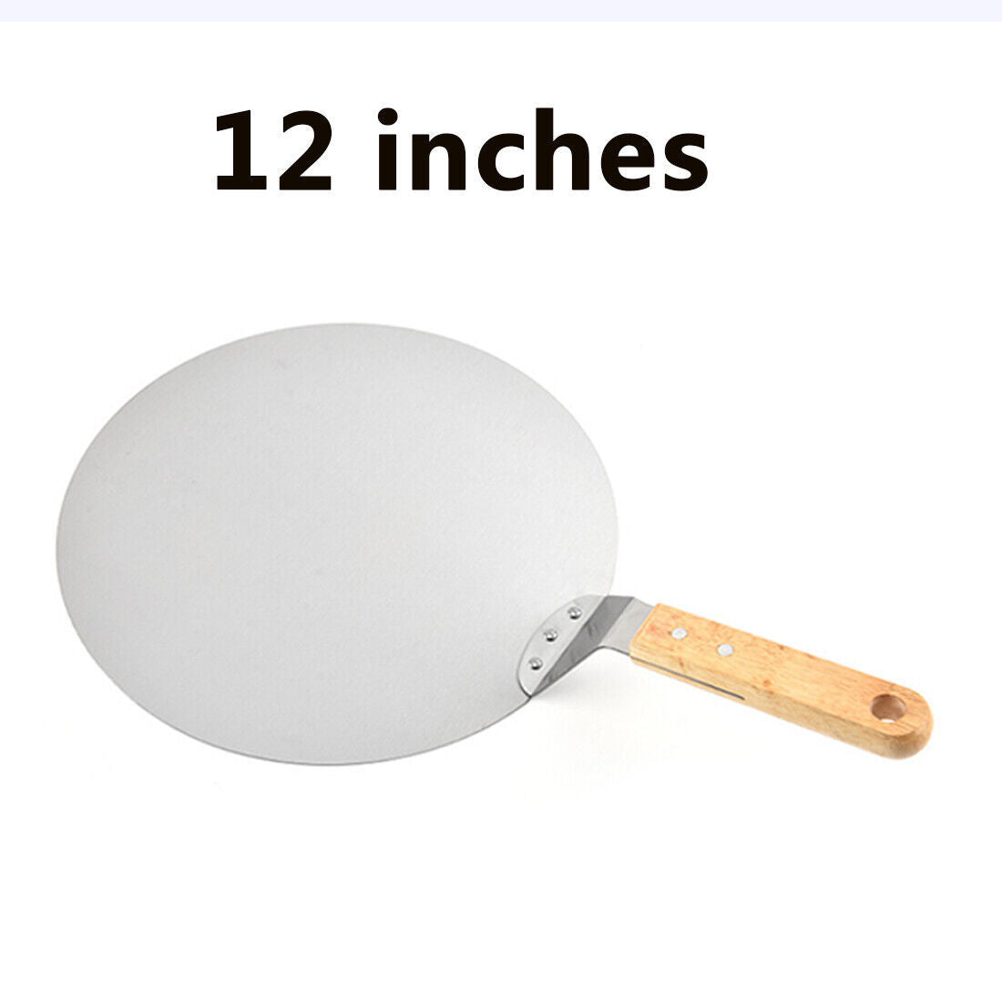 12Inch Stainless Steel Pizza Paddle Peel Bakers BBQ Oven Tray Wooden Handle UK