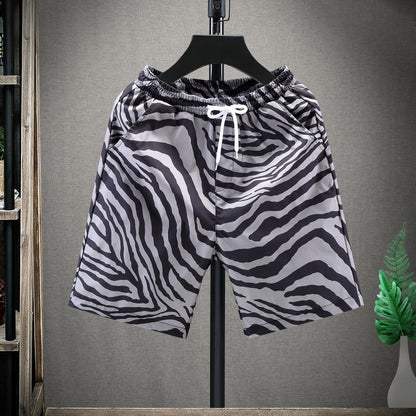 Men's Korean-style Striped Capri Pants