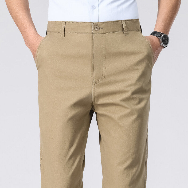 Men's Long PantsCotton Dress Trousers Loose Straight Leg