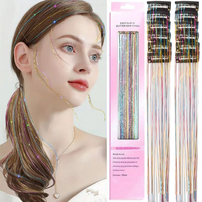 12 Pieces Of Colorful Hair Extension Metal Wire Wigs