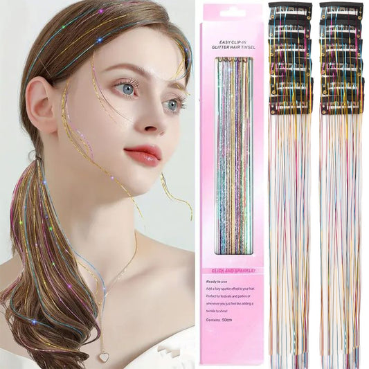 12 Pieces Of Colorful Hair Extension Metal Wire Wigs