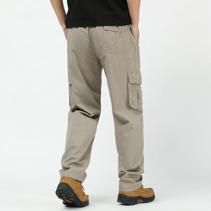 Men's Casual Plus-Size Multi-Pocket Work Pants