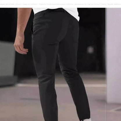 Men's Solid-Colored Dress Pants Casual Pants Slim-Fit