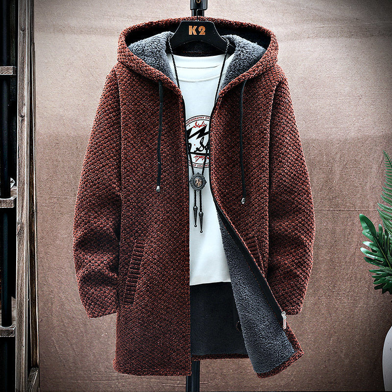 Men's Mid-Length Knitted Cardigan Coat Casual And Versatile