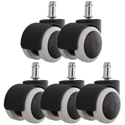 5x Soft Rubber Non Marking Castor Wheels 50mm 11mm Computer Office Chair Caster