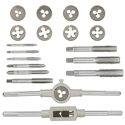 20pcs Hand Tap And Die Set Screw Thread Reamer M3-M12 Twist Drill Bit Tool Kit