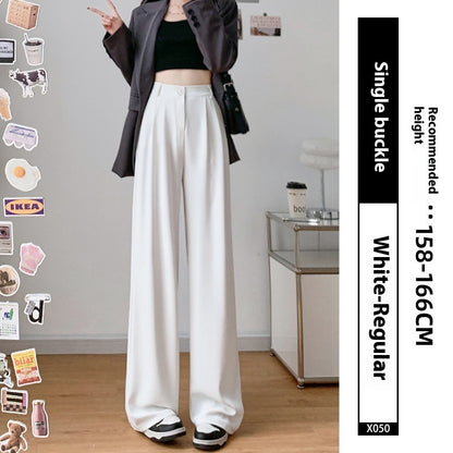 Loose Ice Silk Drape Wide-leg Straight Trousers