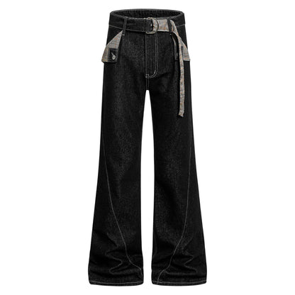 Mens American-style High-street Jeans Loose-fit Slimming Straight-leg Design