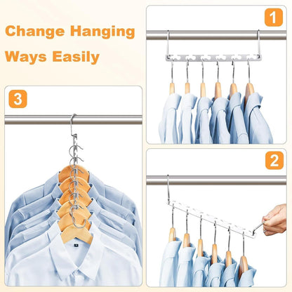 5X Space Saver Saving Wonder Magic Hanger Clothes Closet Organize Hook UK