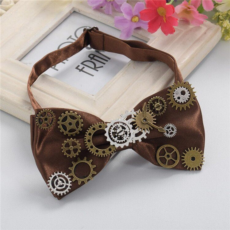 Men's Steampunk Fabric Butterfly Bow Tie