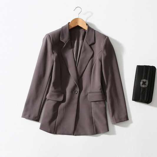 One Button Anti-wrinkle Suit Collar Loose Casual Suit Jacket Women