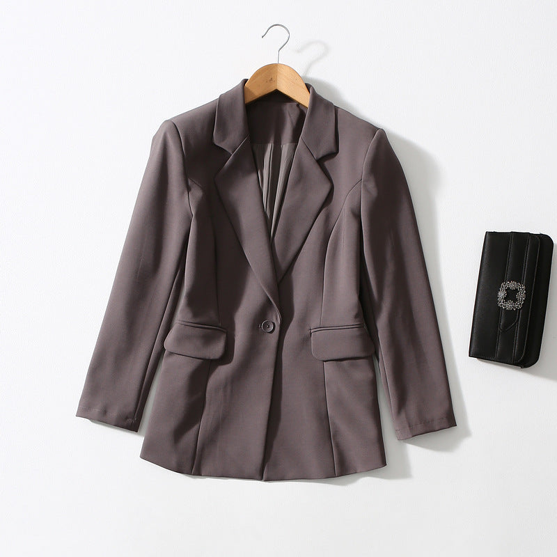 One Button Anti-wrinkle Suit Collar Loose Casual Suit Jacket Women