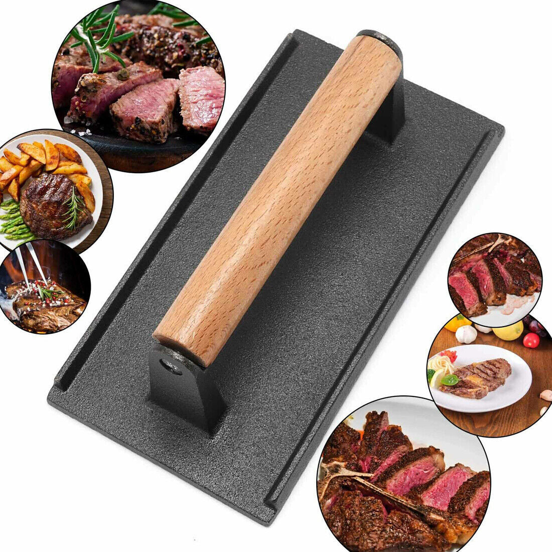 Cast Iron Steak Weight Heavy Duty Burger Press Bacon Press Grill Summer BBQ Gift