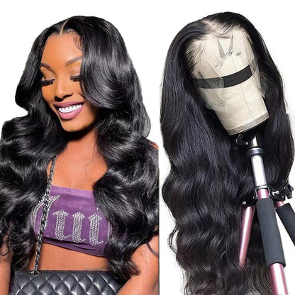 13x4 Lace Front Human Hair Wigs Natural Color Body Wave Density