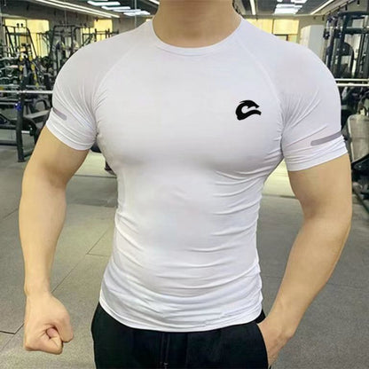 American Tights Short Sleeve Men's Stretch Slim Fit