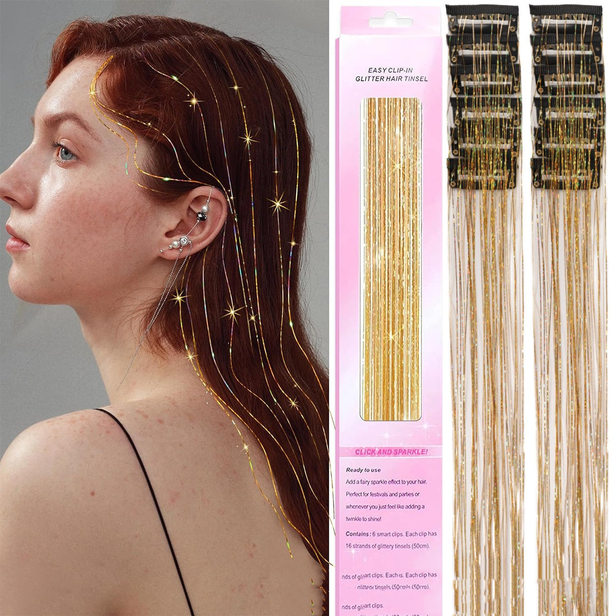 12 Pieces Of Colorful Hair Extension Metal Wire Wigs