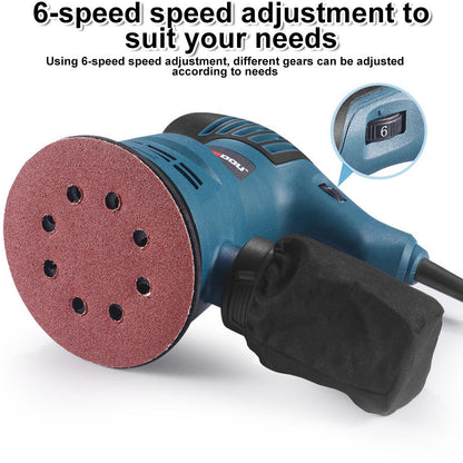 300W ELECTRIC RANDOM ORBITAL SANDER 6 SPEEDS ROTARY PALM CIRCULAR DISC 20x 125mm