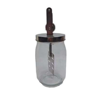 Hand Butter Blender Home Kitchen Vintage Glass Bottle