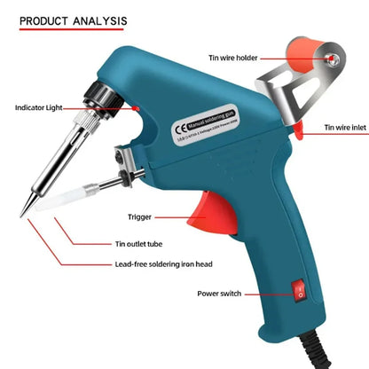 Soldering Iron Gun Welder Equipment Kit Internal Heating Welding Machine Hand-held EU 220V Electric 60W Automatic Tin Feeding