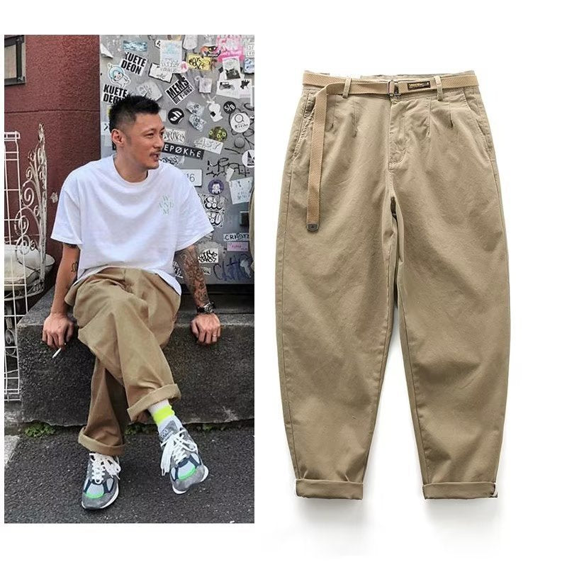 Japanese Leisure Overalls Men's Straight Loose
