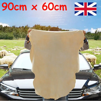 Large Natural Chamois Leather Car Cleaning Cloth Washing Absorbent Drying Towel