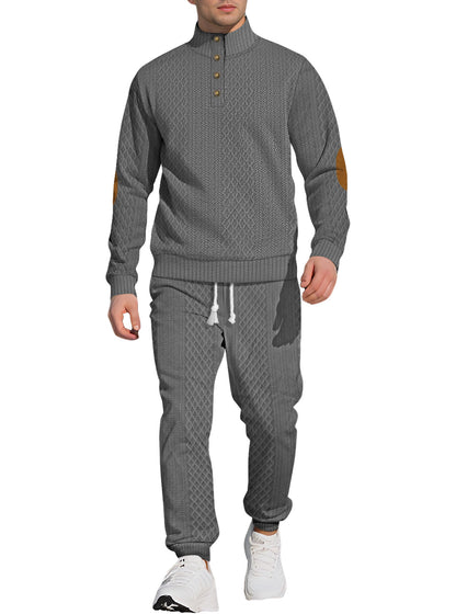 Stand Collar Long Sleeve Trousers Leisure Sports Outdoor Sweater Pants Suit
