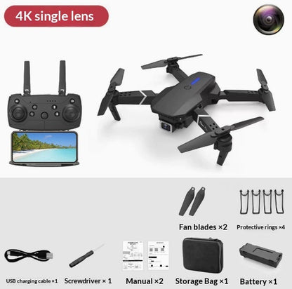 E88 Drone Aerial Photography HD 4K Dual Camera Remote Control Airplane Toy