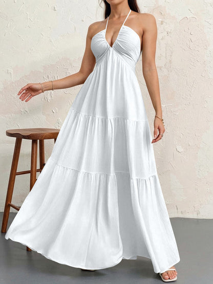 Womens Backless Halterneck Dress