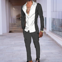 Hip Hop Hong Kong Style Fashion 3D Printing Casual Long Sleeve Shirt Suit