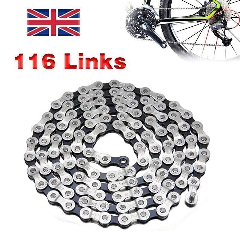 9 Speed 116 Links Road Mountain Bike Chain  Bicycle For Shimano Srsam UK