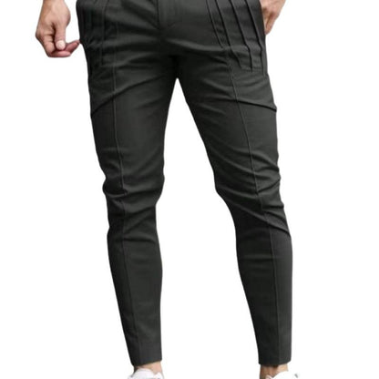 Men's Solid-Colored Dress Pants Casual Pants Slim-Fit