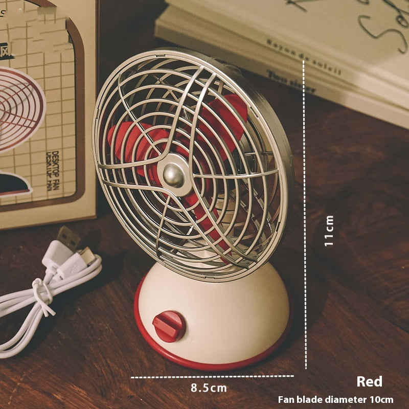 Creative Retro Little Fan Usb Charging Large Wind Fan