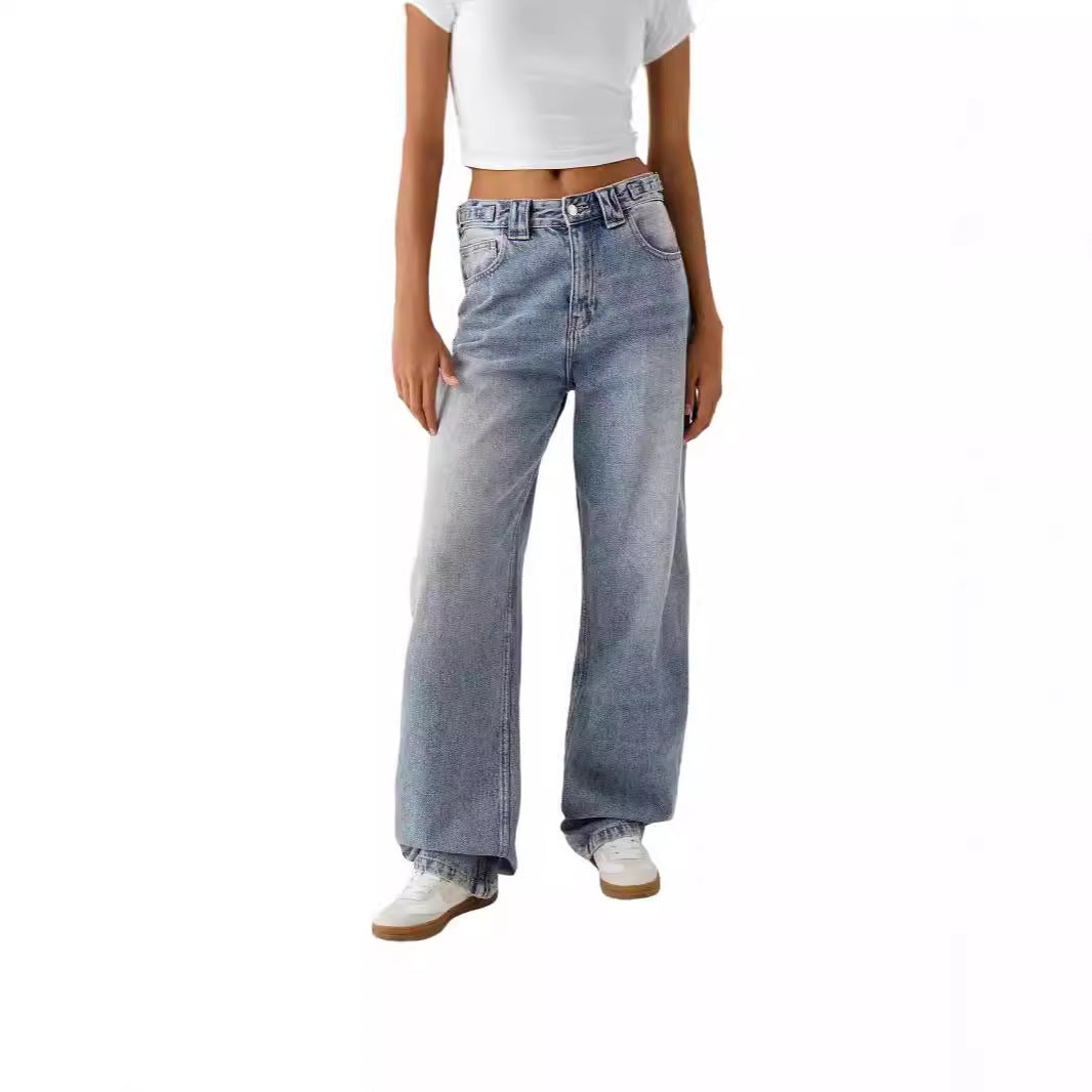 Loose Fashion Personalized Wide-leg Jeans For Women