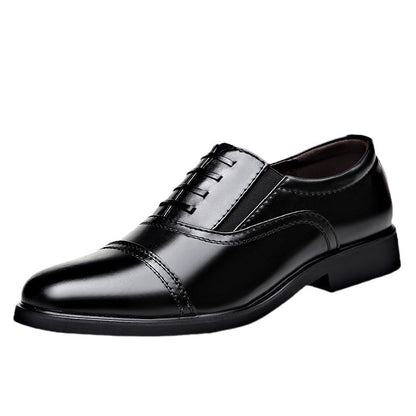Men's Business Casual Pointed-toe Lace British Formal Wear Leather Shoes Soft Bottom