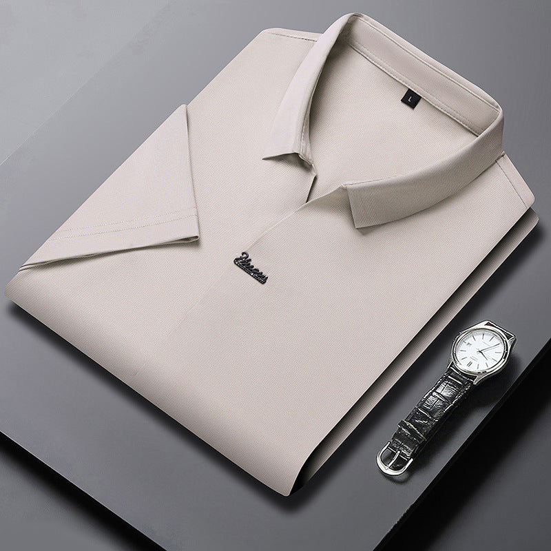 Ice Silk Short Sleeve Men's Fashion Casual Lapel