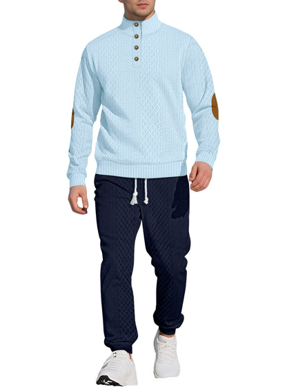 Stand Collar Long Sleeve Trousers Leisure Sports Outdoor Sweater Pants Suit