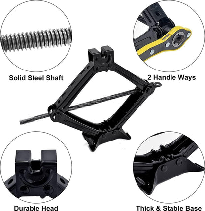 Scissor Jack For Car, 2 Ton Car Jack Kit - Tire Jack,Smart Mechanism With